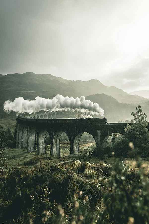 Industrial boiler generating power in locomotive