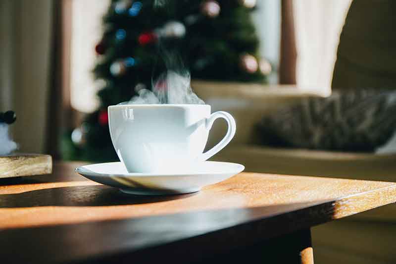 Steam from coffee cup